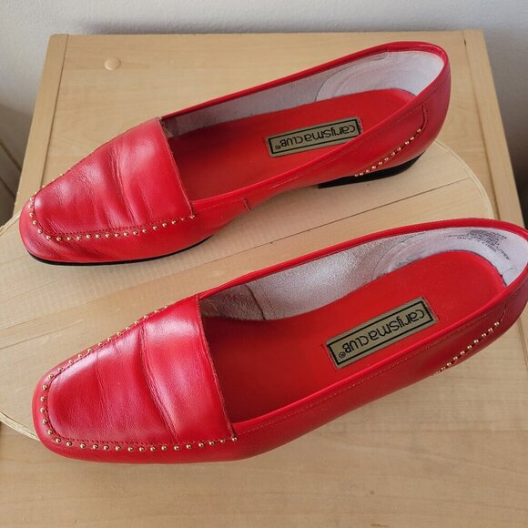 Carysma Club Shoes - Carysma Club Red Leather Women's Loafers (Size 8½)